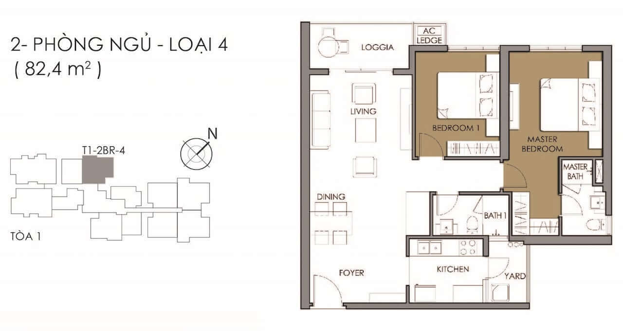 Thiết kế Căn hộ 2PN dự án Vista Verde