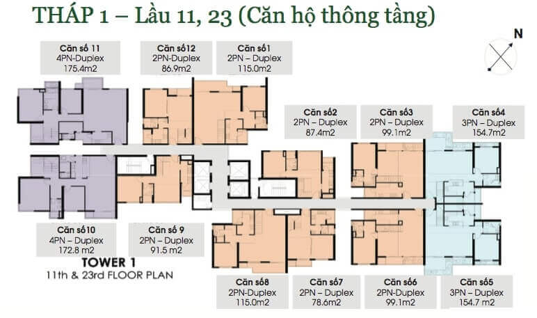 mặt bằng căn hộ Vista Verde Quận 2