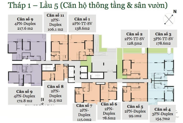 mặt bằng căn hộ Vista Verde Quận 2