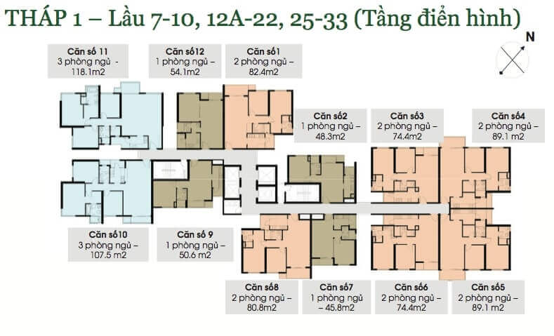 mặt bằng căn hộ Vista Verde Quận 2