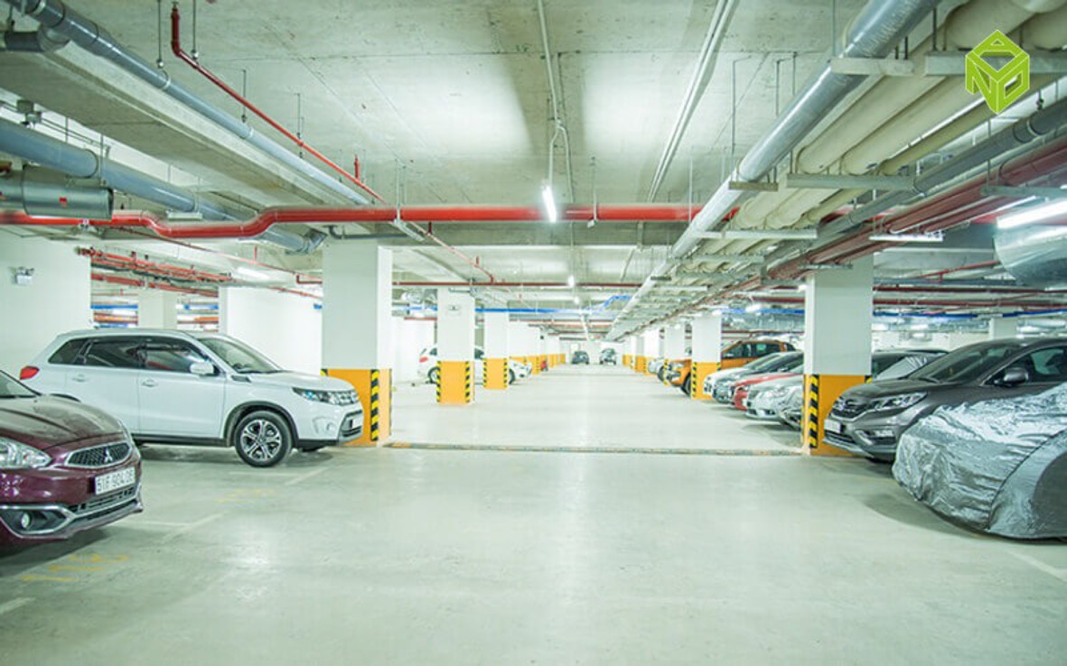 Khu vực bãi đổ xe tại căn hộ Lexington Residence An Phú